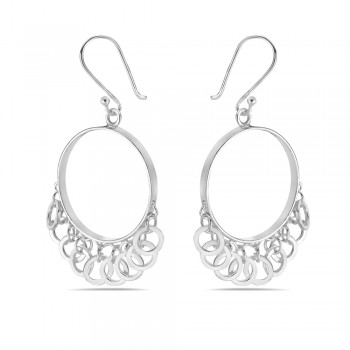 Sterling Silver Earring Open Circle Dangle Small Circles