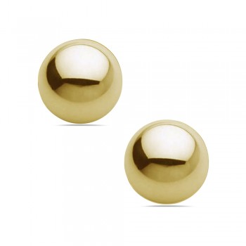 Sterling Silver EARRING PLAIN 10MM HEMISPHERE STUD GOLD PLATE