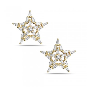 Twinkling Star Baguette Stud Earrings