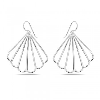 STERLING SILVER SHELL SHAPED PLAIN EARRING 2S-7400E