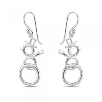 Sterling Silver Snowman with Hat and Scarf Earring 2S-7475E