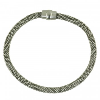 Sterling Silver Bracelet Width 4.5mm Rhodium Plating Plate Diamond Cut Bead Cha