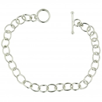 Sterling Silver Bracelet Plain Oval Links