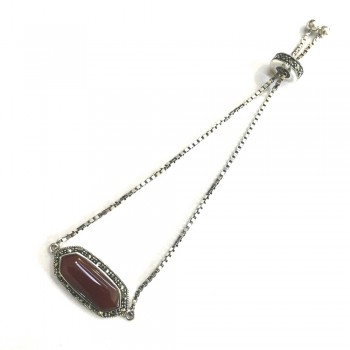 Hexagonal Carnelian Marcasite Chain Marcasite