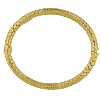 Sterling Silver Bracelet Woven Bangle--Gold Plate