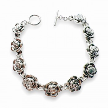 Oxidized Strung Roses Bracelet