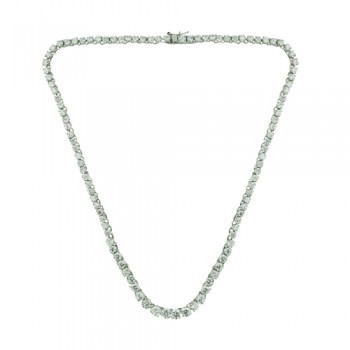 Brass Necklace Riviere Clear Cz, Clear