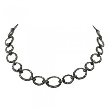 Marcasite Necklace Marcasite Oval Links