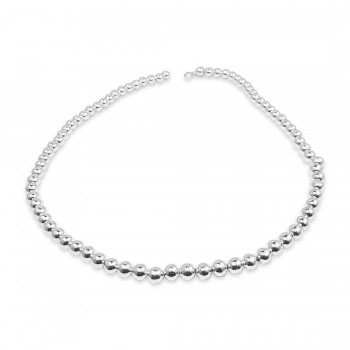 STERLING SILVER NECKLACE BEAD 6 MM ALL AROUND-ECOATED 18 INCHES