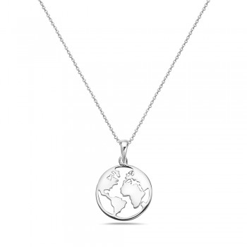 Sterling Silver NECKLACE GOBAL CHARM 16+1+1-5S-1185E
