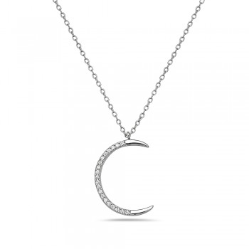 Crescent Sliver Iced Necklace