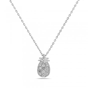 Studded Clear Pineapple Necklace