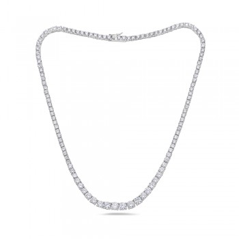 Brass Necklace Riviere Clear Cubic Zirconia