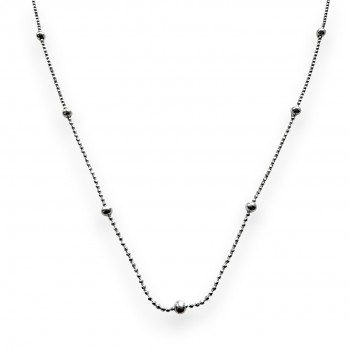 Sterling Silver Station Beaded Chain 22 inches 5S-950-22