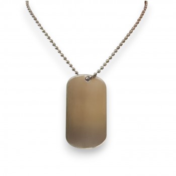 STAINLESS STEEL 22" BEAD CHAIN WITH DOG TAG