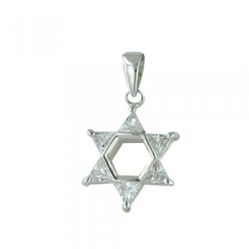 Brass Pdnt 17X17Mm Open Jewish Star 5 Triangel Cl