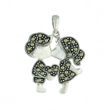 Marcasite Pendant Pave Marcasite Boy+Girl Kissing