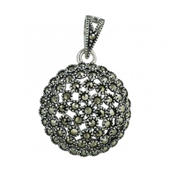 Marcasite Pendant Marcasite Doted Dome