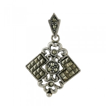 Marcasite Pendant 20X32 mmsqr Cut Victorian