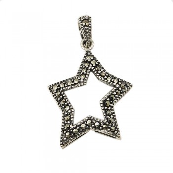 Marcasite Pendant Wave Star Hallow