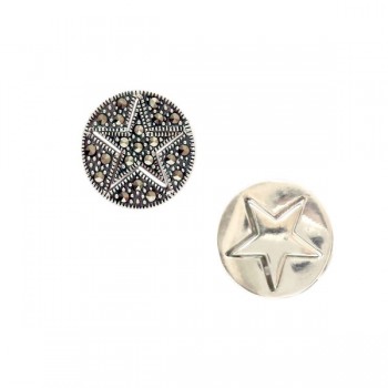 Marcasite Knockdown Pendant (Round with Star)