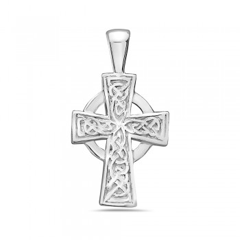 Sterling Silver Pendant Open Circle Filigree Cross--E-coated/Nickle Free