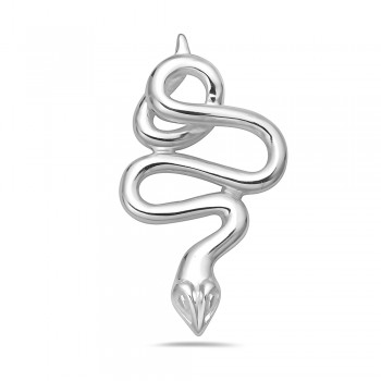 Sterling Silver Pendant Plain Snake--E-Coated