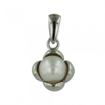 Sterling Silver Pendant 6.5-7mm White Fresh Water Pearl