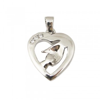 Sterling Silver Pendant Heart Holding Hands