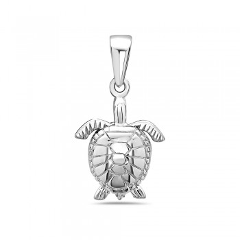 Sterling Silver Pendant Plain Silver Sea Turtle