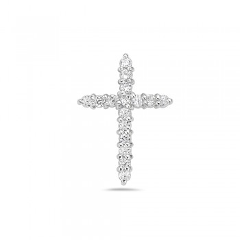 Sterling Silver Pendant Clear Cubic Zirconia Cross