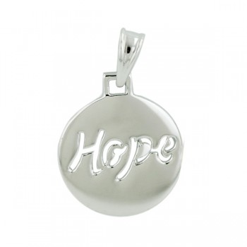 Sterling Silver Pendant 15 mm Hope Wor Cut Out