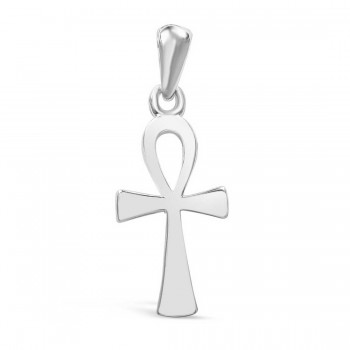 STERLING SILVER PENDANT ANKH PLAIN (SMALL)-E-COATED