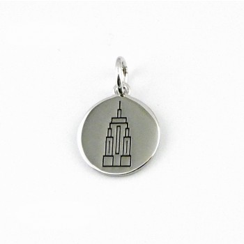 Sterling Silver Pendant Charm Jump Ring Empire State Building B