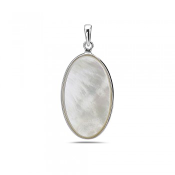 Sterling Silver PENDANT OVAL MOTHER OF PEARL