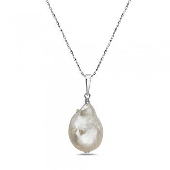 Sterling Silver PENDANT BAROQUE PEARL FREE STYLE-6S-5071BFP