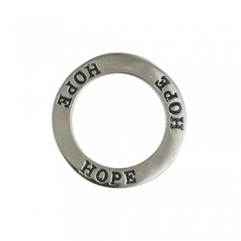 Sterling Silver Pendant Plain Circle with Word'G 'Hope'