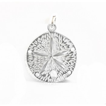 Sterling Silver PENDANT SAND COIN STARFISH WITH JUMP RING