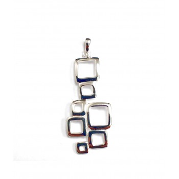 Sterling Silver Pendant 7 Square Boxes