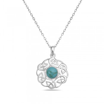 Sterling Silver PENDANT CELTIC KNOT AROUND ROUND RECONSTITUENT