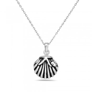Sterling Silver PENDANT SHELL WITH STARFISH TOP