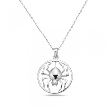 STERLING SILVER SPIDER CHARM IN CIRCLE 6S-5099