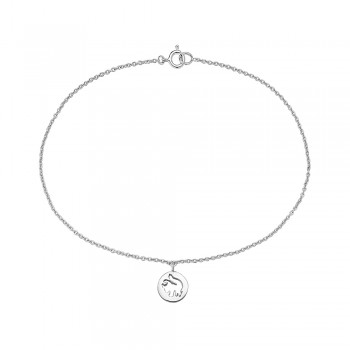 Sterling Silver Anklet 9.5" Taurus