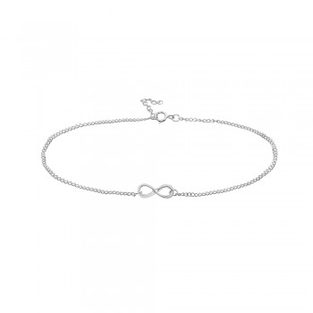 Sterling Silver ANKLET INFINITY PLAIN CHARM -7S-127E