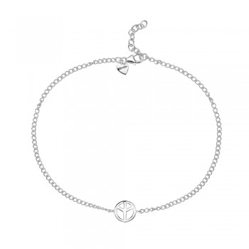 Sterling Silver ANKLET PEACE SIGN CHARM