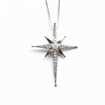 North Star Iced Pendant Necklace