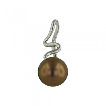 Brass Pdnt "S" Line W/10.32Mm Brown Shell Pearl W/, Brown