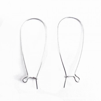 SS EARRING PART KIDNEY HOOKS LARGE RHODIUM