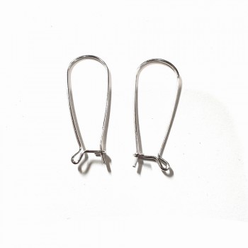 STERLING SILVER EARRING PART KIDNEY HOOKS SMALL RHODIUM 