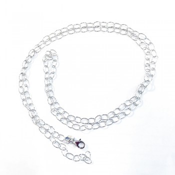 Sterling Silver Oval 36" Chain Diamond Cut